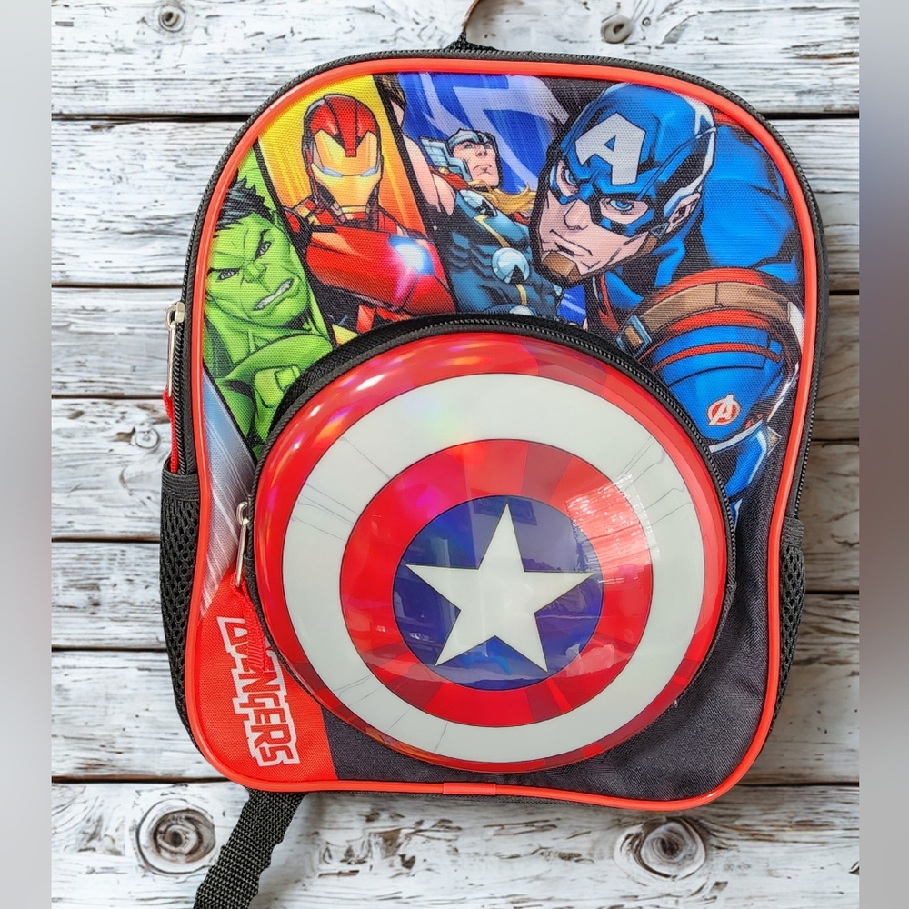 Marvel Heroes Avengers Small Backpack with Shield.